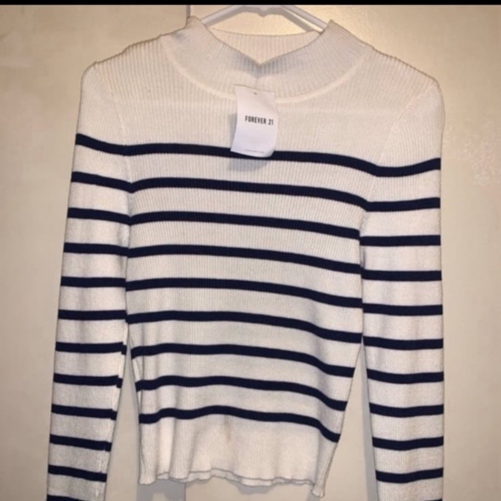 Forever 21 Stripe Turtleneck Sweater Top